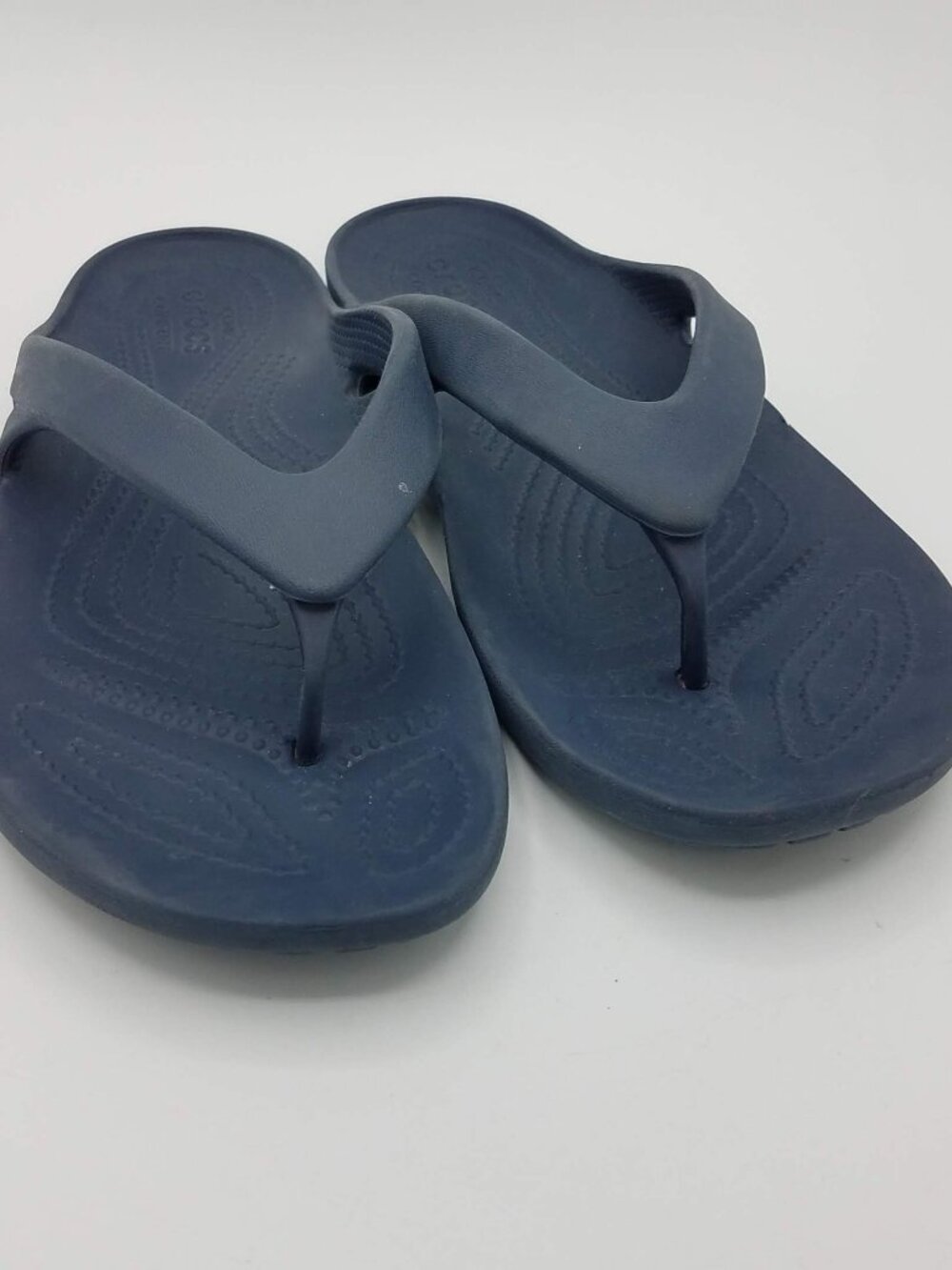 Crocs Kadee II Flip Flops Navy Blue Womens 9 Comfort Sandals 202492